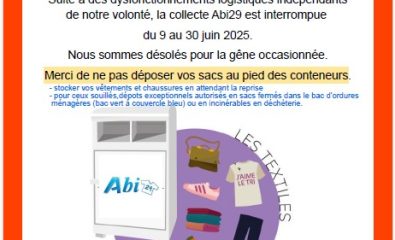 Interruption de la collecte de vêtements