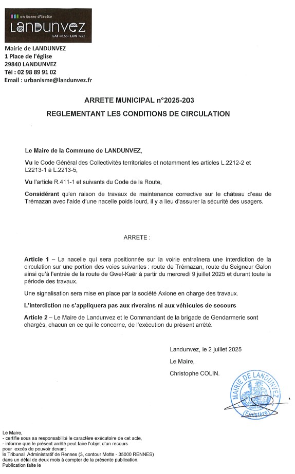 Arrêté de circulation